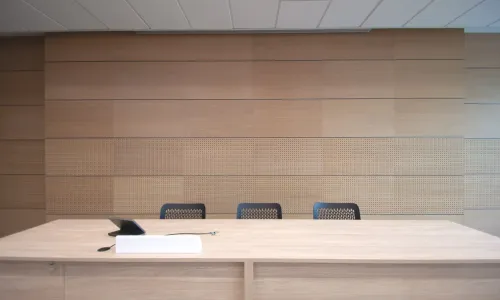 Sala audytoryjna - zabudowa panelami akustycznymi ścian